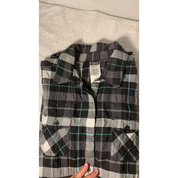 Womens Patagonia Highlands Dress Small Drawstring Waist Plaid - Picture 6 of 6